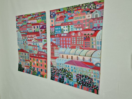 Cityscape  diptych