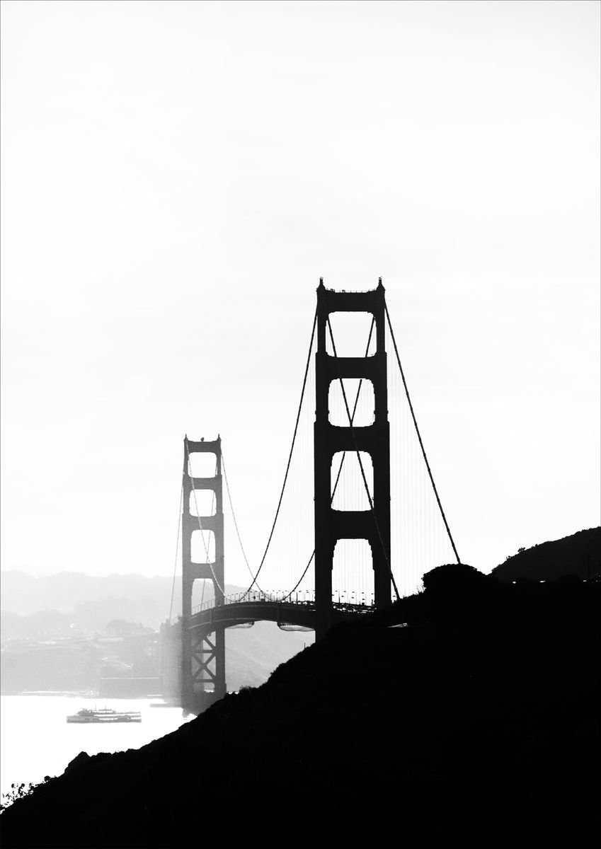 Photorealistic Cityscapes Photograph By Stephen Hodgetts Photography, 11 X 16", Morning-Golden Gate Bridge, Original Artwork