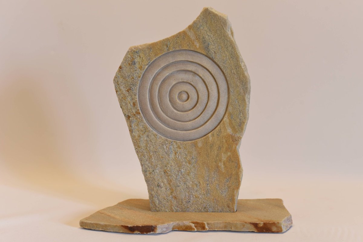 Geometric Stone Sculpture , Circular Beige Landscape By Mugnier Marc, 9 X 14, Artwork For Sale On Artfinder