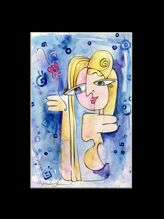 Goddess Collection - Matted Watercolor Paintings by Kathy Morton Stanion