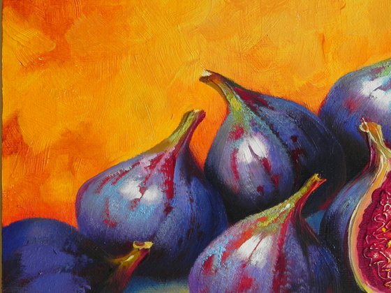 "Figs" Original still life Oil Small bright kitchen decor 2021