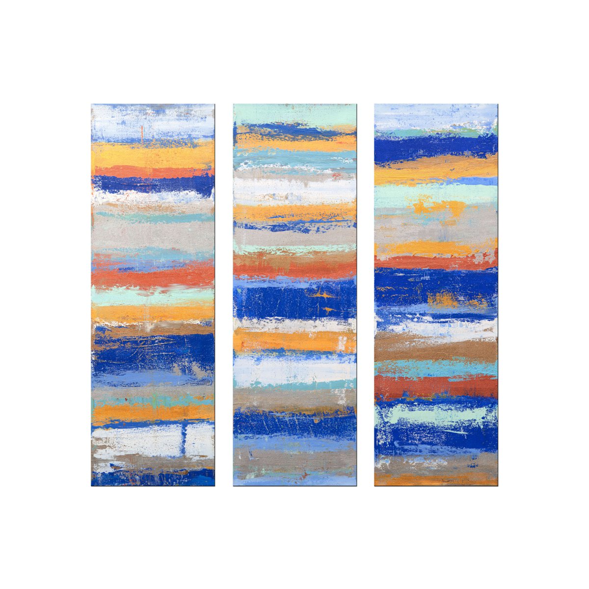 Abstract Acrylic Painting By Hilary Winfield, 30 X 30, Blue And Metal 1, Original Artwork