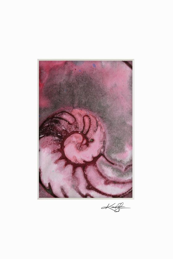 Nautilus Shell 2020-1 -  Mixed Media Sea Shell Painting by Kathy Morton Stanion