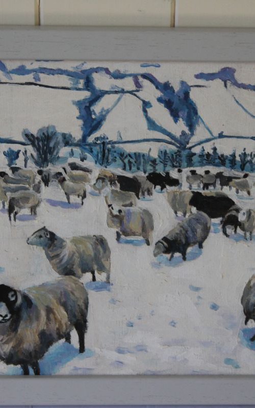 Sheep in a Winter Landscape  by Emma Cownie