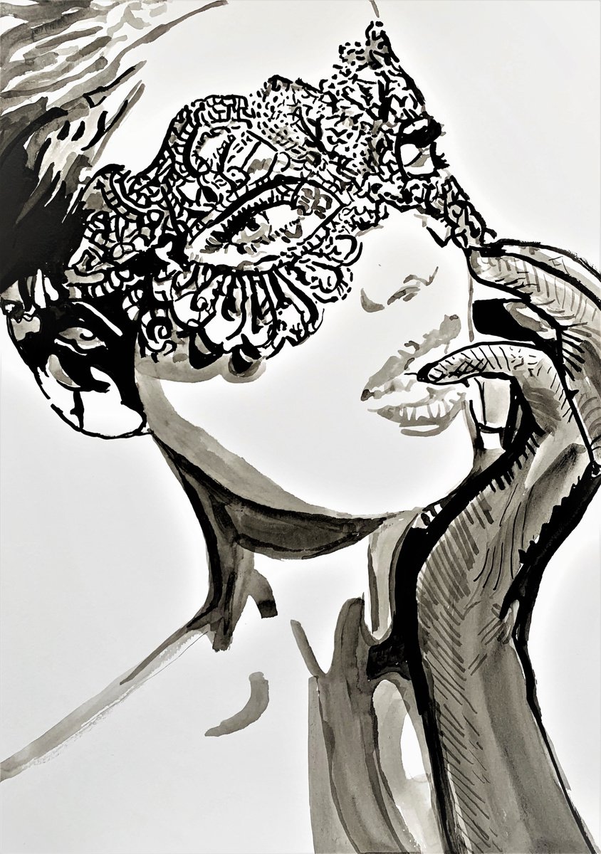 Mask / 42 X 29.7 cm by Alexandra Djokic
