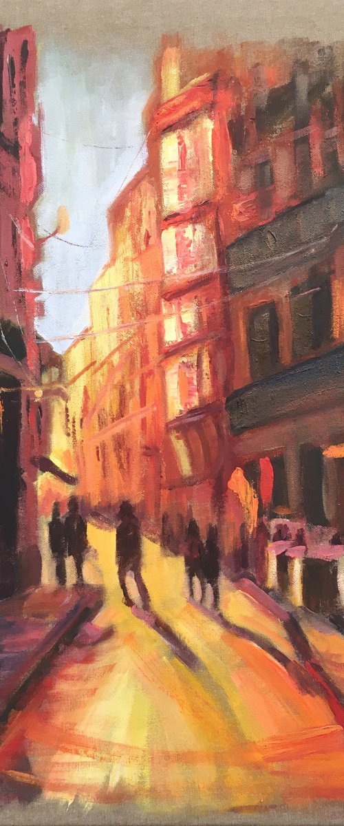 City sunset by Elena Sokolova