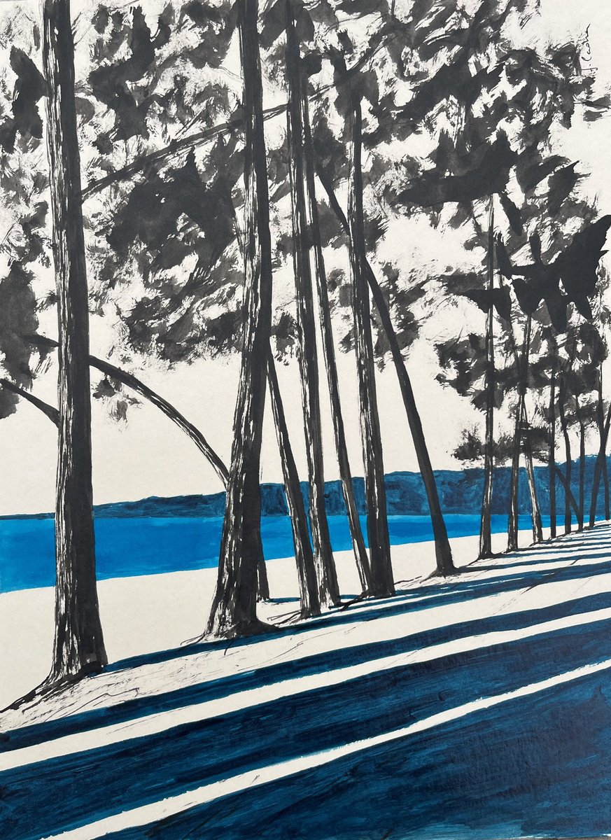 Impressionistic Landscape Painting By Cadiou Frederic, 13 X 17, Cap Coz Beach, Original Artwork