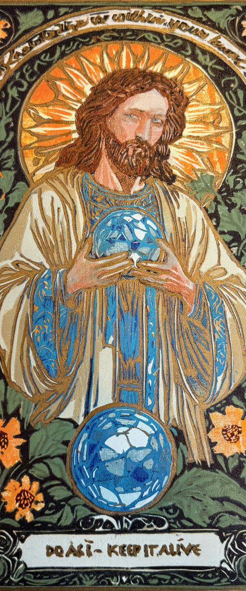 Guardian of Knowledge – Reduction Linocut by Jennie Smallenbroek