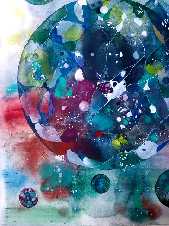 Floating 2 , grey planet