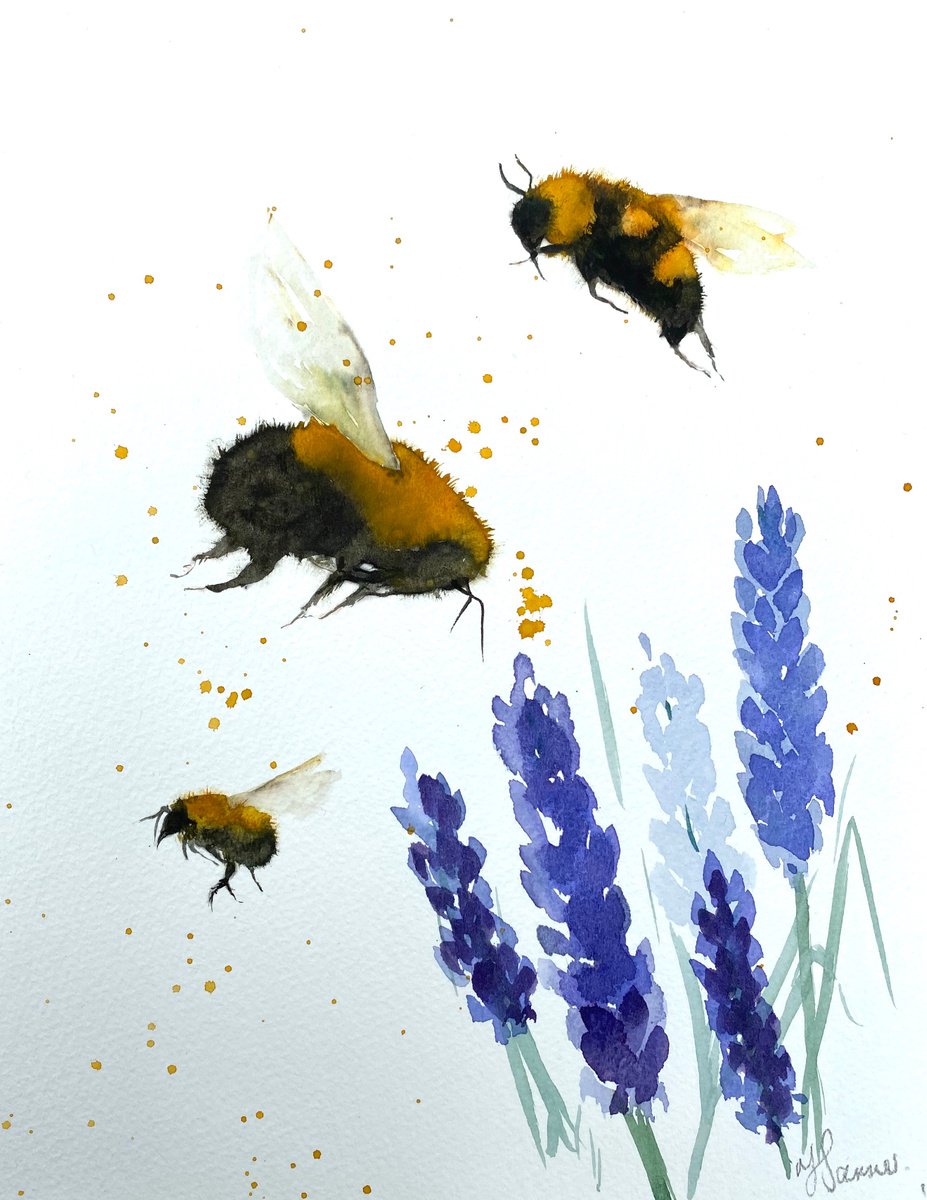 Bumble Bees & Lavender by Teresa Tanner