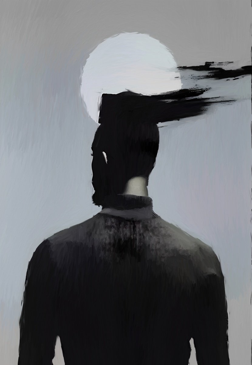 Expressive Portrait Acrylic Painting By Anzhelika Klimina, 20 X 28, Male Portrait N2, Original Artwork