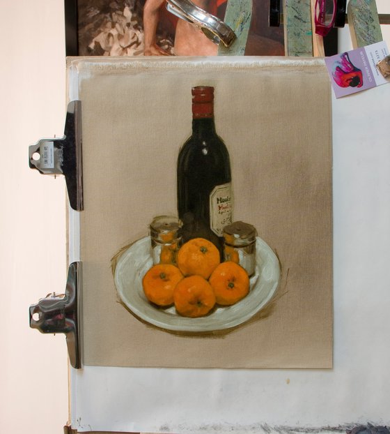 wine and tangerines