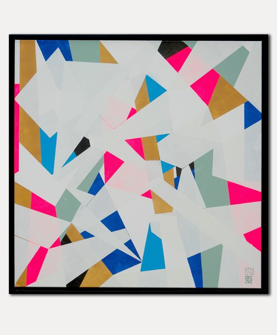 Fractured White and Neon pink