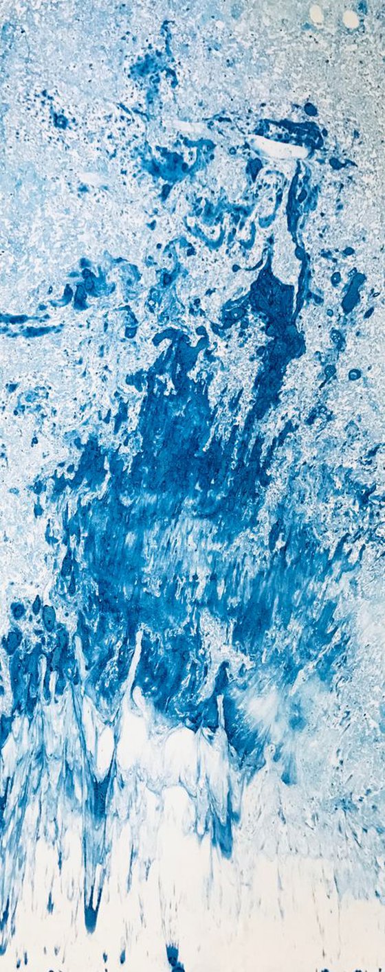 White and blue abstracts (2 artworks)