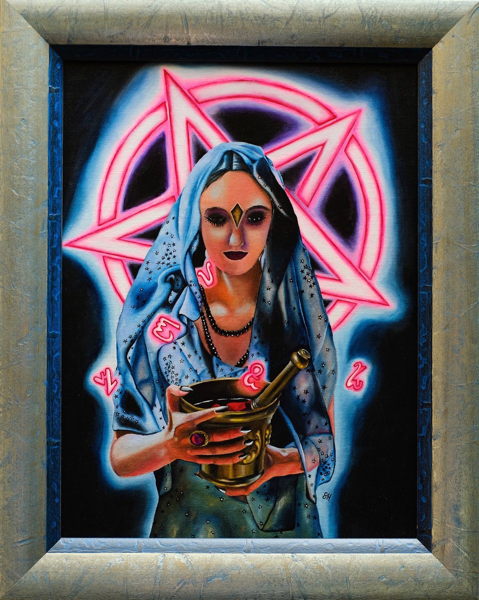 Surrealistic Acrylic Painting , Witches