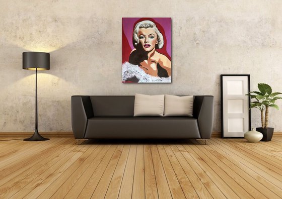 Marilyn Monroe.  Goddess of Hollywood. Portrait. Oil and acrylic on canvas.