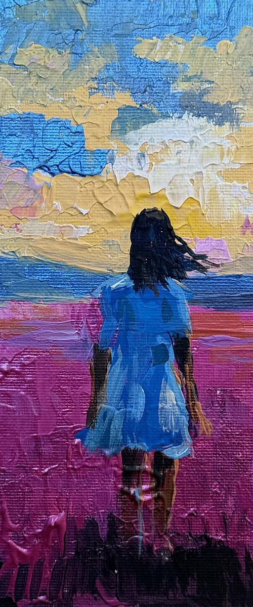 Girl in the Magenta Field by Vahe Bagumyan