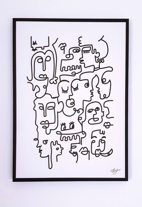 "Conversations with humanity" Drawing - Limited Edition of 50