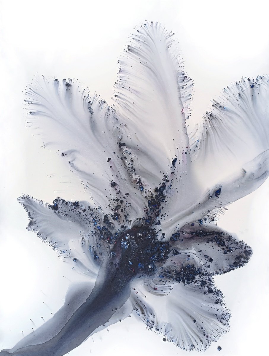 Abstract Botanical Acrylic Painting By Muriel Napoli, 47 X 63", Nature 317, Original Artwork