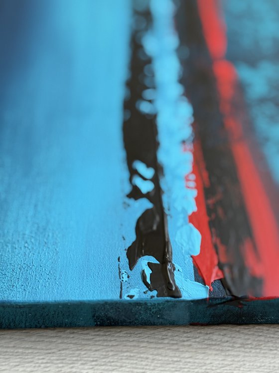 Red Sky Blue accent on black