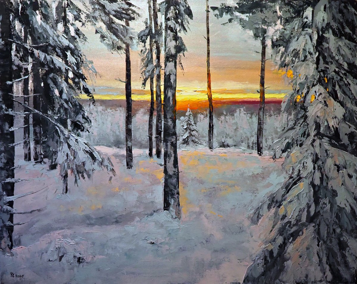 Winter Landscape By Yuanyuan Liu, 39 X 31, Artwork For Sale On Artfinder