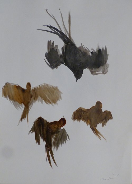 The Flying Birds 6, 29x41 cm by Frederic Belaubre