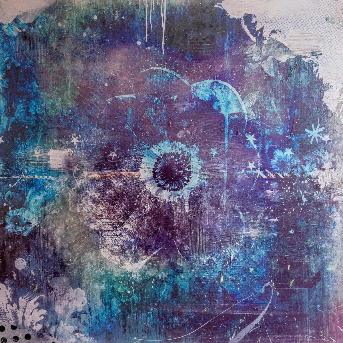 Botanical Painting By Teis Albers, 47 X 47", The Look Of Freedom, Original Artwork