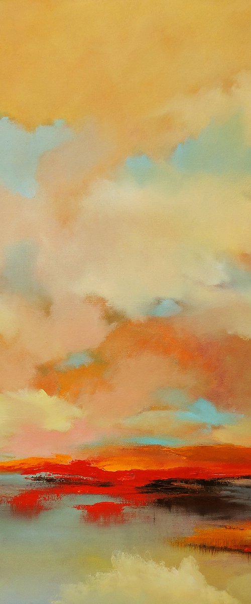 Check in to the Summer, 36" x 36". by Veta  Barker