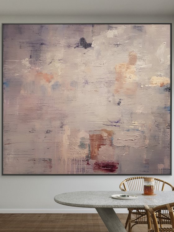 Gray abstract painting large