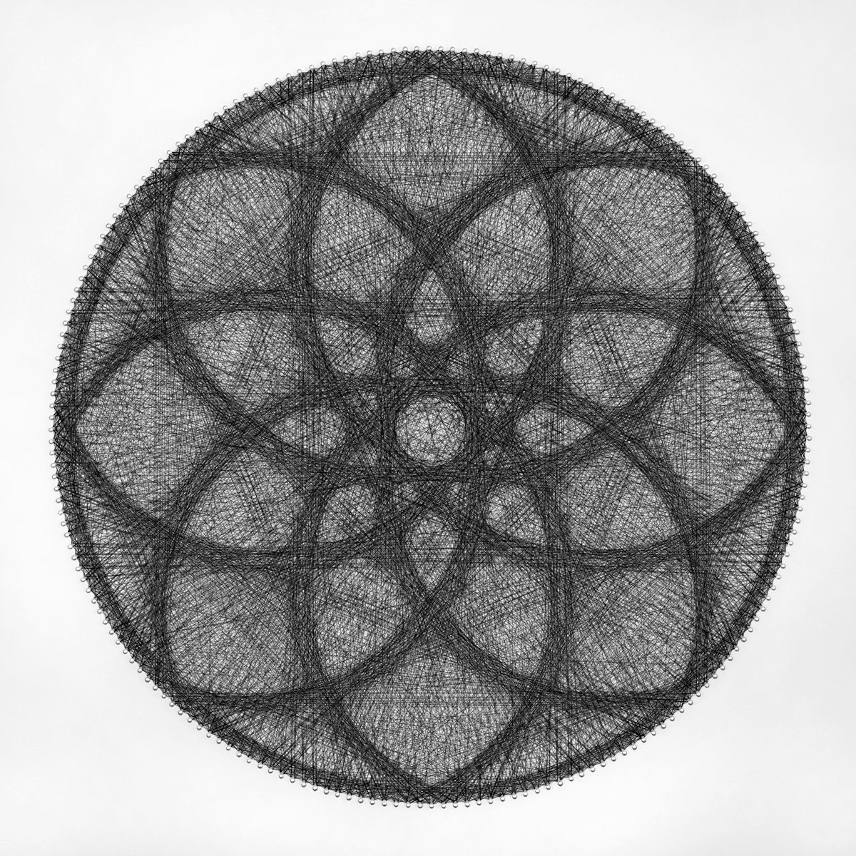 Geometric Abstract Sculpture By Andrey Saharov, 22 X 22, The Weirdest Dreamcatcher, Original Artwork