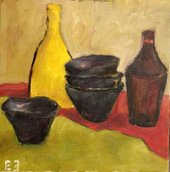 Still life with Japanese ceramics