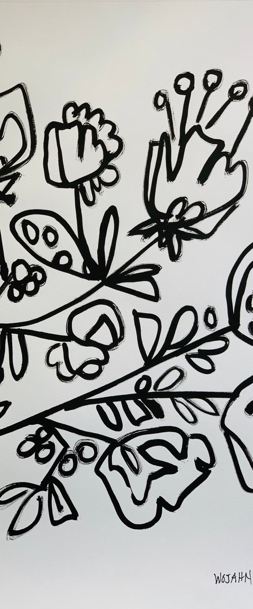 Black and White Buds by Holly Wojahn
