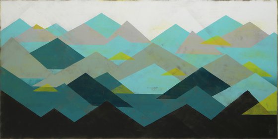 Original Abstract Painting - Traingel Mountain - 140x70cm - Ronald Hunter - 28N