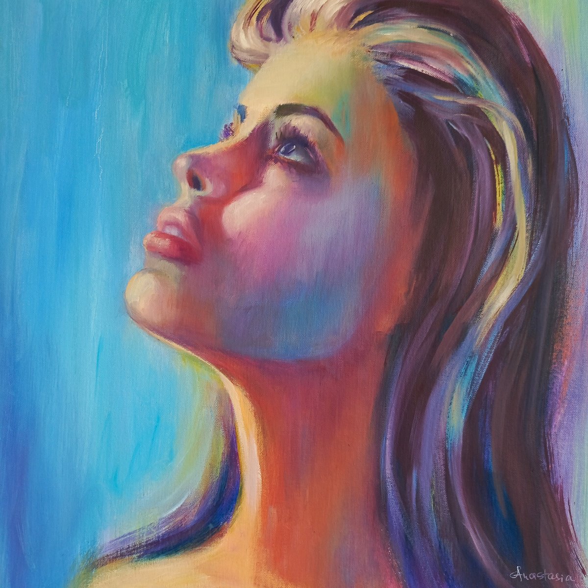 Modern portrait of woman by Anastasia Art Line