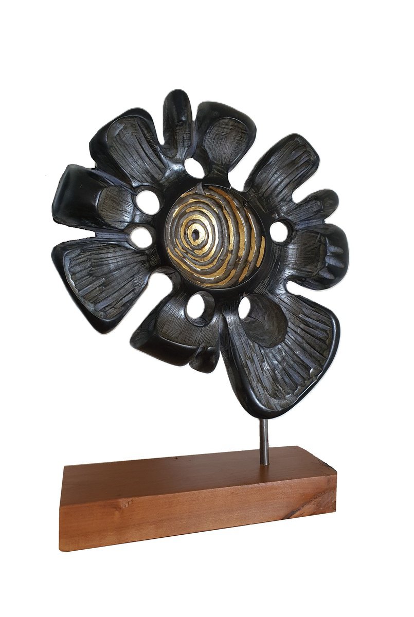 Organic Abstract Wood Sculpture By George Troyanov, 16 X 16, Supernova, Original Artwork