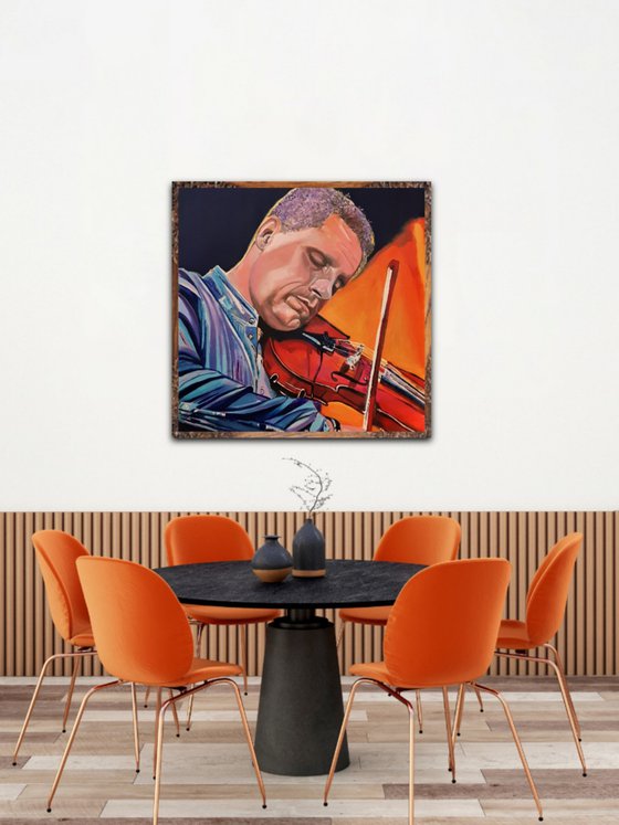 Violinist / 85 X 85 X 5 cm