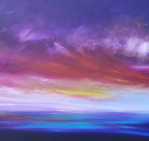 Happy Thoughts - seascape, emotional, panoramic by Mel Graham