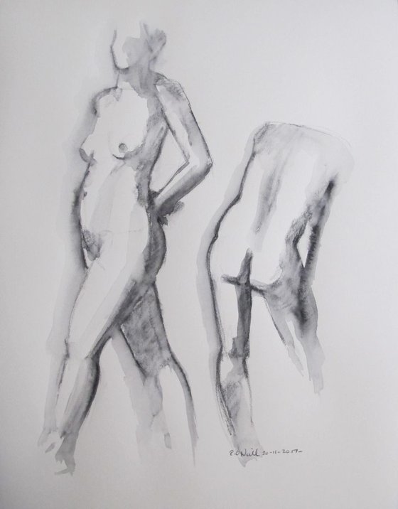 Standing female nude