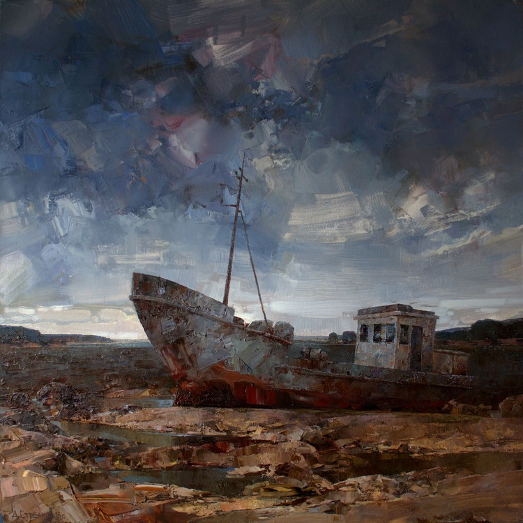 Old Ship Oil Painting By Dimitri Strelkov Artfinder