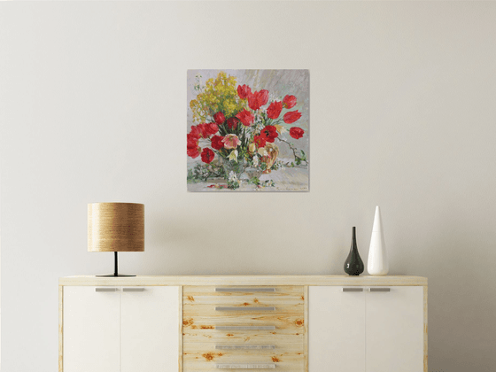 Still life with spring flowers
