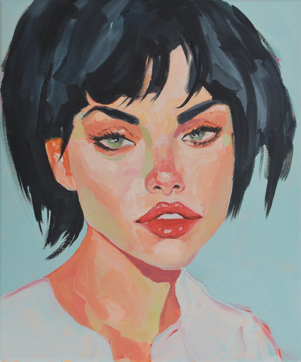 Impressionistic Portrait Oil Painting By Oleksii Iakurin, 10 X 12", A Thousand Stories 12, Original Artwork