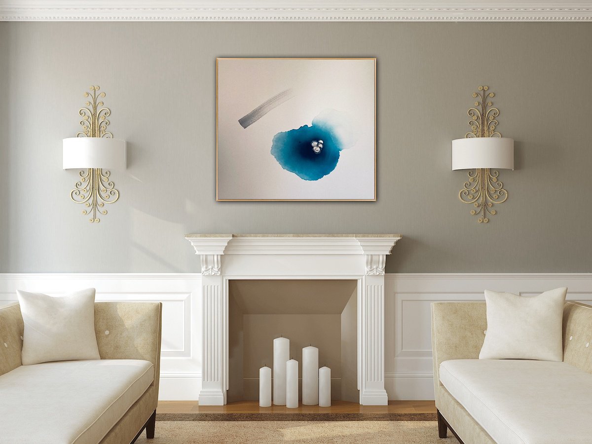 Abstract Acrylic Painting By Ryoko Minamitani, 36 X 32", Mind And Spirit 2, Original Artwork