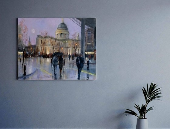 Evening rain , St Pauls Cathedral, London