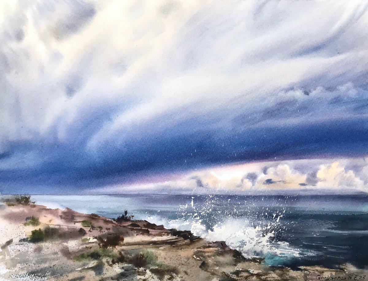 Impressionistic Watercolour , Before The Storm By Eugenia Gorbacheva, 16 X 12, Artwork For Sale On Artfinder