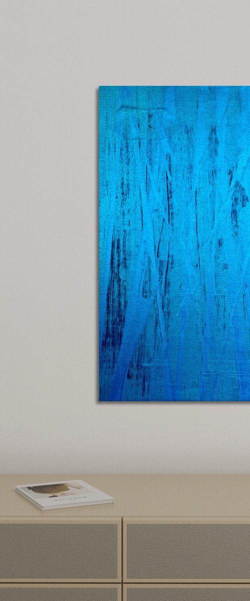 Hand-painted Blue Flow by Exclusive Arts