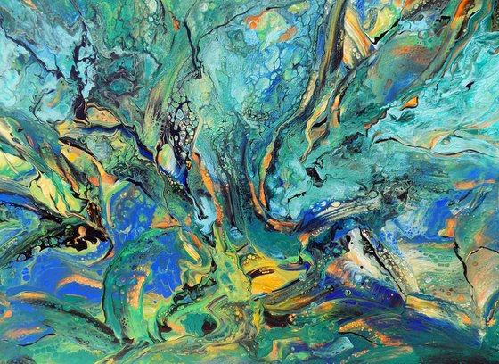 Tropical - extra large modern abstract painting art