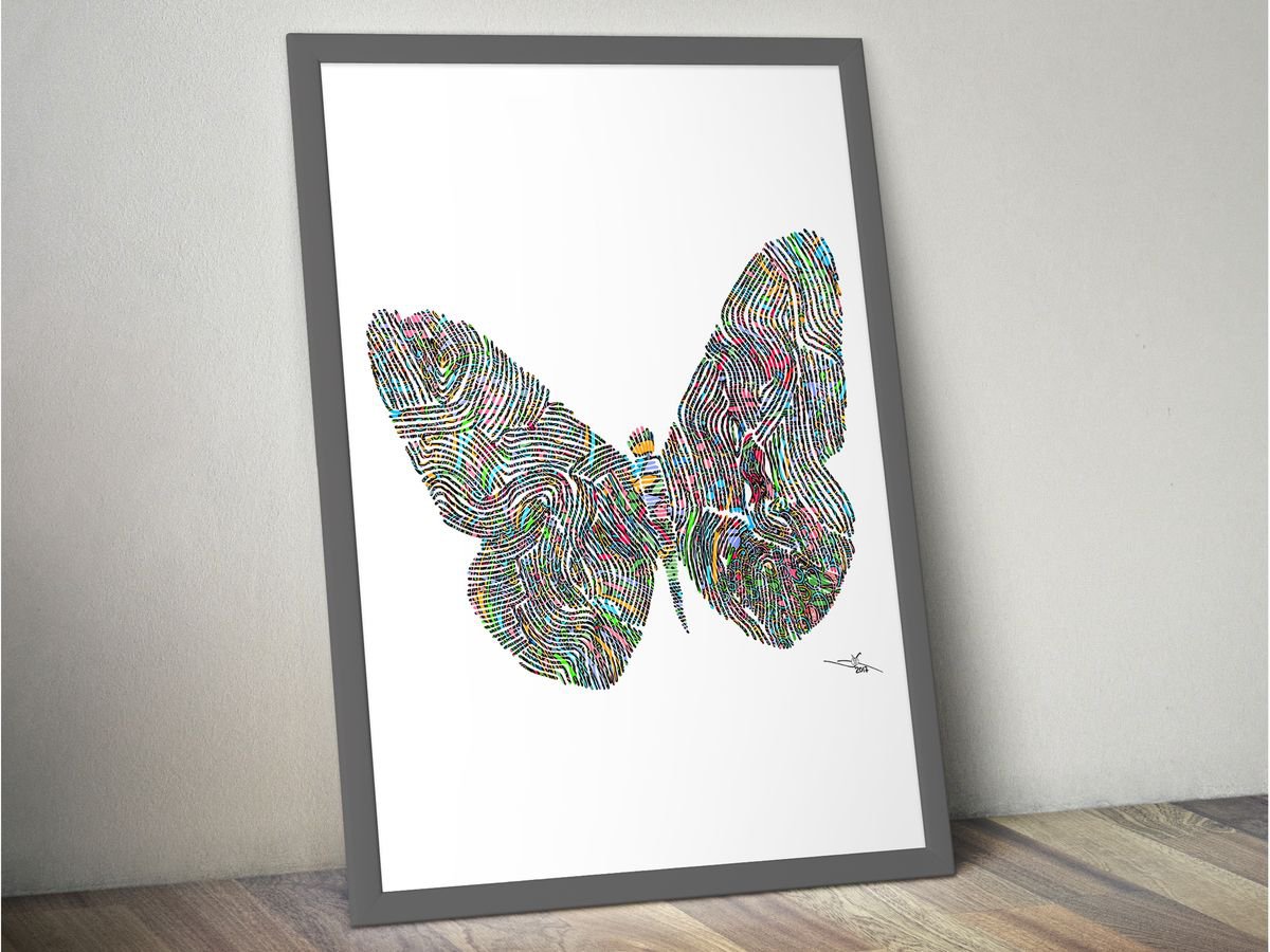 Butterfly: Framed Artwork, 16 x20 inches(40x50cm) by Jeff Kaguri