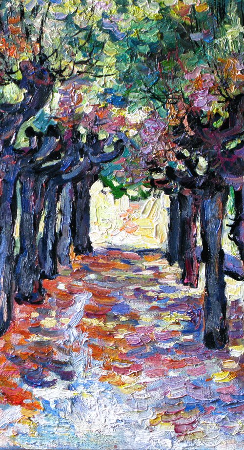 Shadows of the old alley. by Nikifor Swiristuhin
