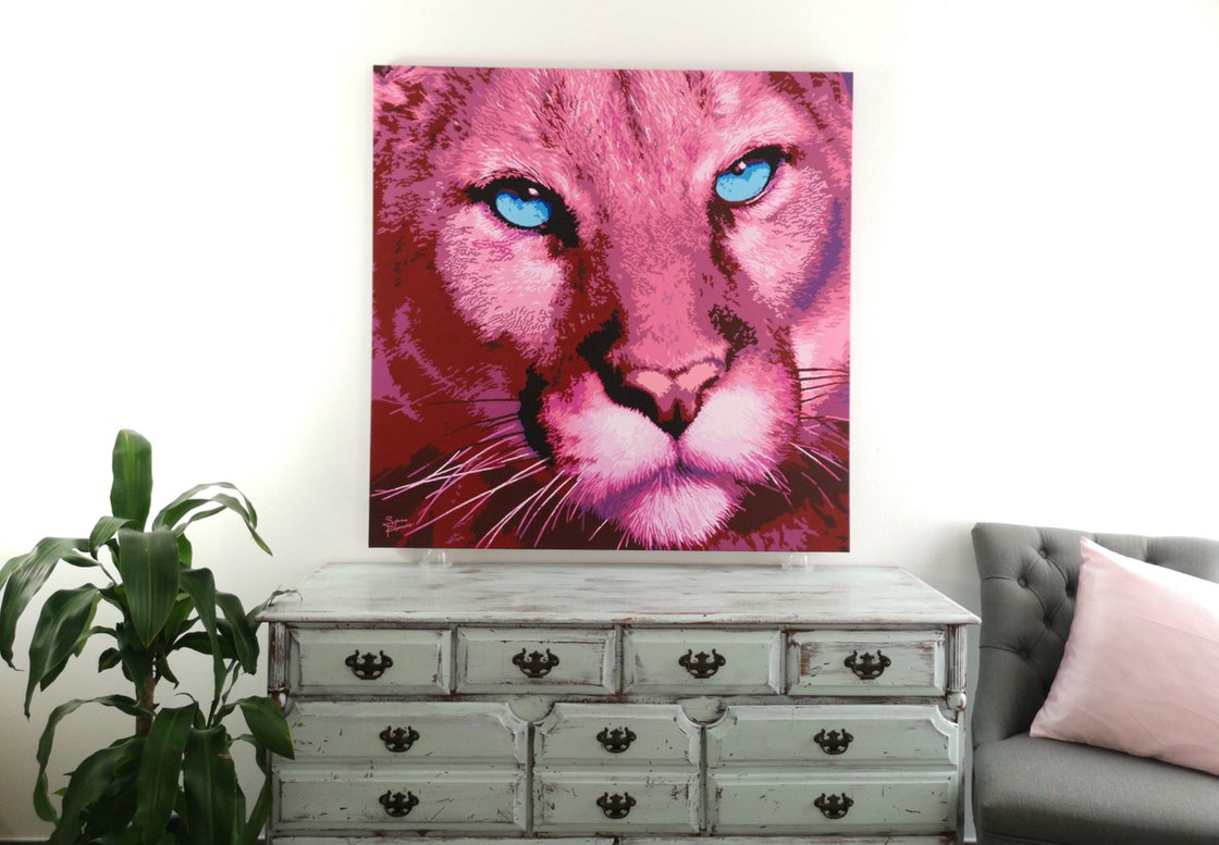 the pink business panther Art Print by nourbook