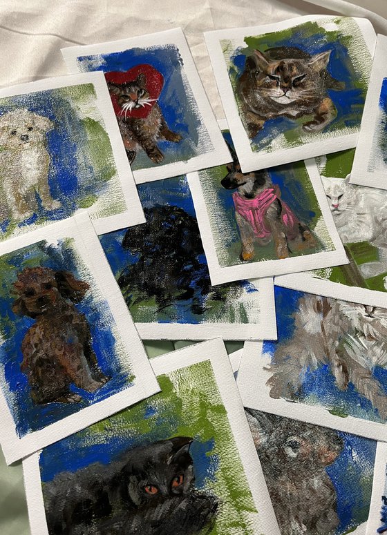 Dog portrait painting for home